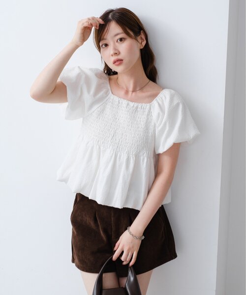 Kastane(カスタネ)の「【一部店舗限定/前後2WAY】バルーンブラウス(シャツ/ブラウス・レディース・オフホワイト/ブラック/ホワイト系その他・FREE)」の18枚目の写真