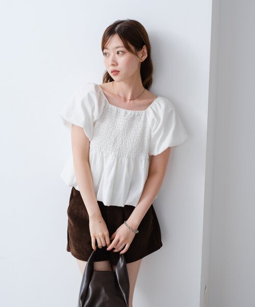 Kastane(カスタネ)の「【一部店舗限定/前後2WAY】バルーンブラウス(シャツ/ブラウス・レディース・オフホワイト/ブラック/ホワイト系その他・FREE)」の19枚目の写真