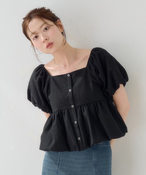 Kastane(カスタネ)の「【一部店舗限定/前後2WAY】バルーンブラウス(シャツ/ブラウス・レディース・オフホワイト/ブラック/ホワイト系その他・FREE)」の5枚目の写真