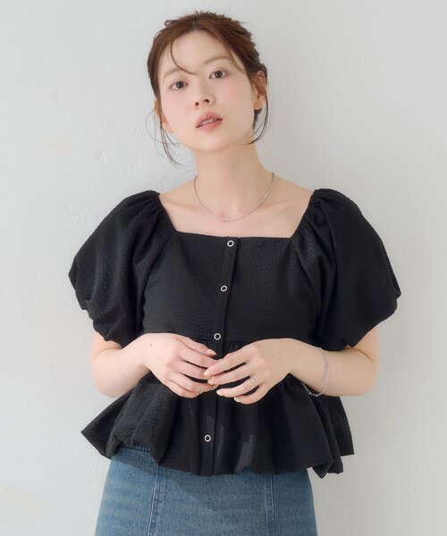 Kastane(カスタネ)の「【一部店舗限定/前後2WAY】バルーンブラウス(シャツ/ブラウス・レディース・オフホワイト/ブラック/ホワイト系その他・FREE)」の6枚目の写真