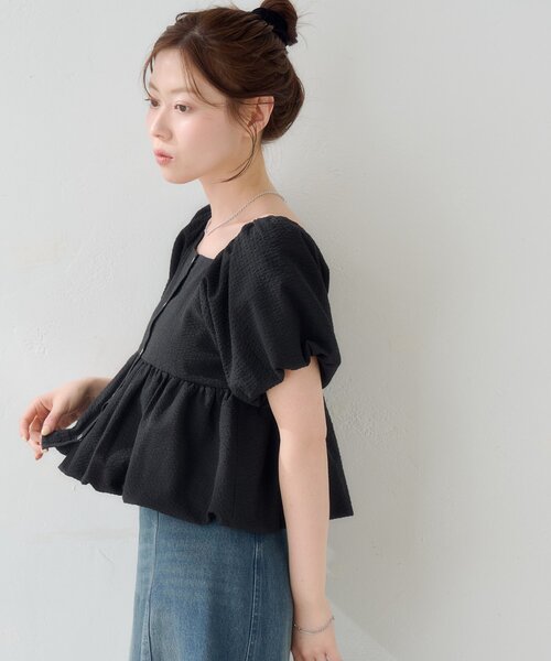 Kastane(カスタネ)の「【一部店舗限定/前後2WAY】バルーンブラウス(シャツ/ブラウス・レディース・オフホワイト/ブラック/ホワイト系その他・FREE)」の7枚目の写真