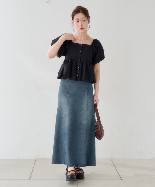 Kastane(カスタネ)の「【一部店舗限定/前後2WAY】バルーンブラウス(シャツ/ブラウス・レディース・オフホワイト/ブラック/ホワイト系その他・FREE)」の9枚目の写真