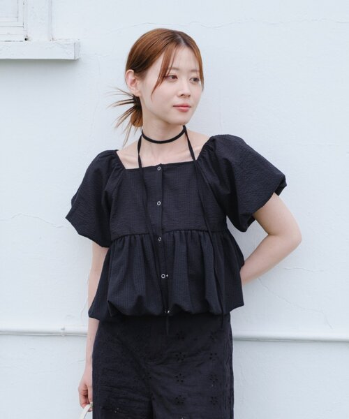 Kastane(カスタネ)の「【一部店舗限定/前後2WAY】バルーンブラウス(シャツ/ブラウス・レディース・オフホワイト/ブラック/ホワイト系その他・FREE)」の13枚目の写真