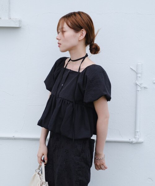 Kastane(カスタネ)の「【一部店舗限定/前後2WAY】バルーンブラウス(シャツ/ブラウス・レディース・オフホワイト/ブラック/ホワイト系その他・FREE)」の14枚目の写真
