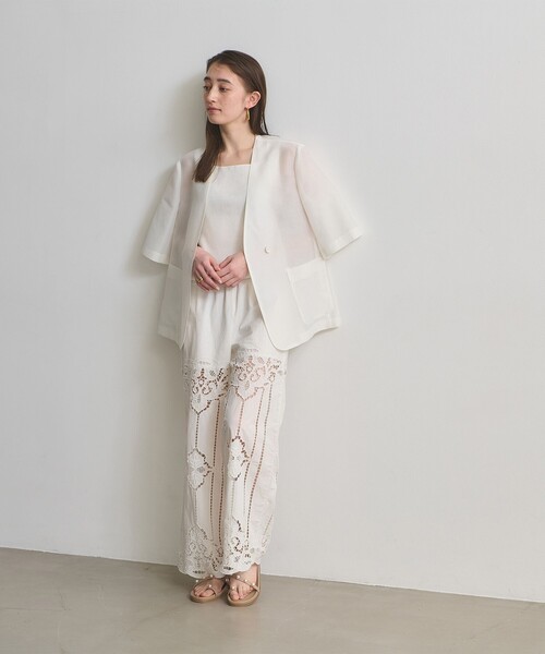 UNITED ARROWS(ユナイテッドアローズ)の「イミテーションパール トングサンダル(サンダル・レディース・ブラック/ベージュ・35/36/37/38)」の5枚目の写真