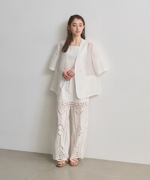UNITED ARROWS(ユナイテッドアローズ)の「イミテーションパール トングサンダル(サンダル・レディース・ブラック/ベージュ・35/36/37/38)」の6枚目の写真