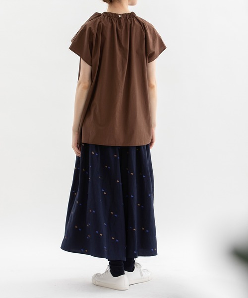 nop de nod(ノップドゥノッド)の「アシメトリーリボンフレンチスリーブブラウス(シャツ/ブラウス・レディース・ブラウン/ブラック/ライトピンク・3)」の12枚目の写真