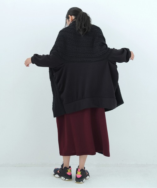 BEDSIDEDRAMA（ベットサイドドラマ）の「Knit Throw Coadigan（カーディガン/ボレロ・レディース・ブラック/ベージュ・1）」の12枚目の写真