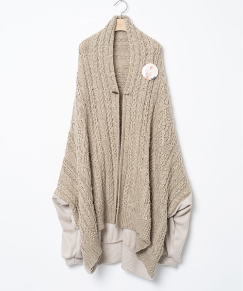 BEDSIDEDRAMA（ベットサイドドラマ）の「Knit Throw Coadigan（カーディガン/ボレロ・レディース・ブラック/ベージュ・1）」の14枚目の写真