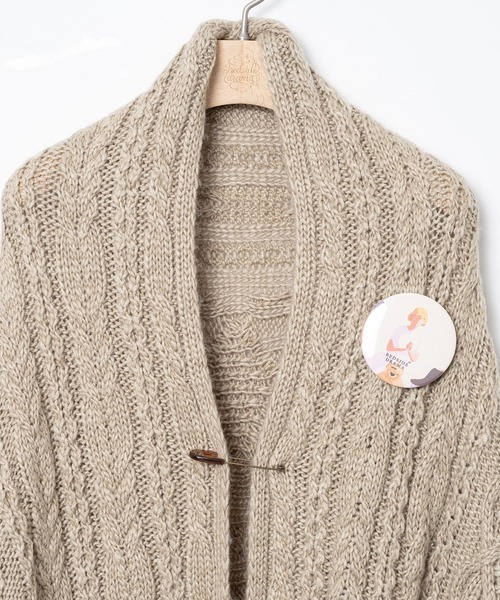BEDSIDEDRAMA（ベットサイドドラマ）の「Knit Throw Coadigan（カーディガン/ボレロ・レディース・ブラック/ベージュ・1）」の16枚目の写真
