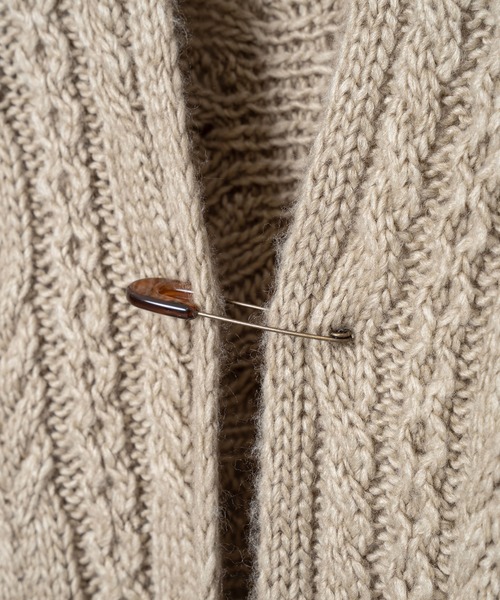 BEDSIDEDRAMA（ベットサイドドラマ）の「Knit Throw Coadigan（カーディガン/ボレロ・レディース・ブラック/ベージュ・1）」の18枚目の写真
