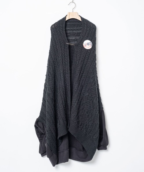 BEDSIDEDRAMA（ベットサイドドラマ）の「Knit Throw Coadigan（カーディガン/ボレロ・レディース・ブラック/ベージュ・1）」の20枚目の写真