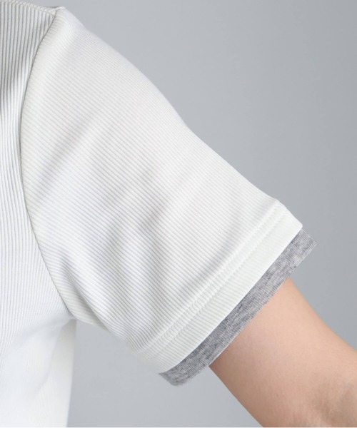 tiptop（ティップトップ）の「[新色追加]配色シアー×ヘンリーネックレイヤードT（Tシャツ/カットソー・レディース・ブラック/オフホワイト/チャコールグレー/ブラウン/グレー系その他・FREE）」の16枚目の写真