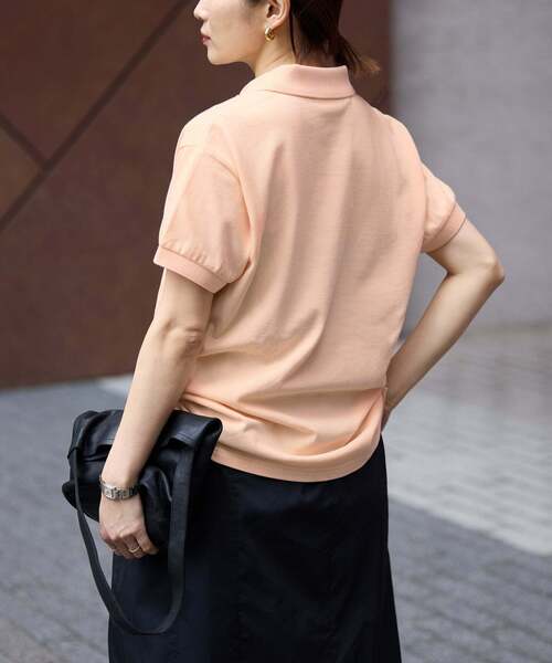 IENA(イエナ)の「LACOSTE/ラコステ 別注 POLO SHIRTS ポロシャツ PF013J-99(ポロシャツ・レディース・アイボリー/ブラウン/ピンク・FREE)」の14枚目の写真