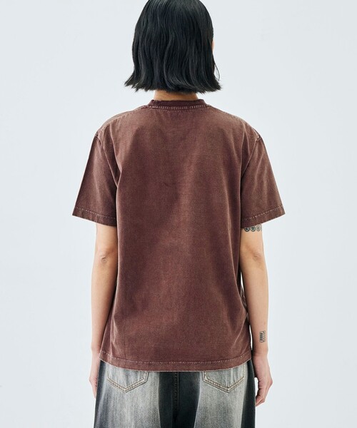 EDITION(エディション)の「コットンガーメントダイ ショートスリーブプルオーバー(Tシャツ/カットソー・レディース・ブラック/レッド系その他・FREE)」の7枚目の写真
