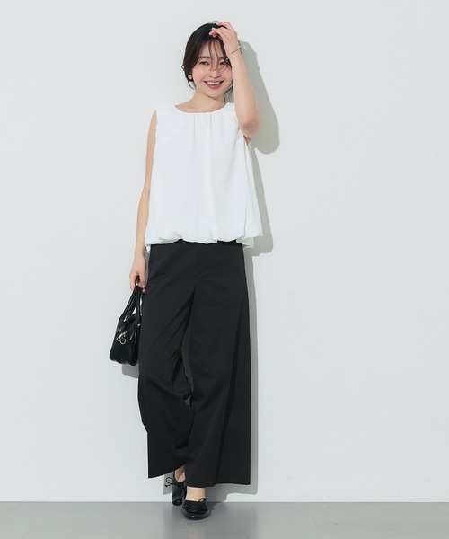 coca(coca)(コカ)の「【WEB限定セール】SOLOTEX(R)使用ツイルチノワイドパンツ(チノパンツ・レディース・ブラック/グレイッシュベージュ・S/M/L)」の8枚目の写真