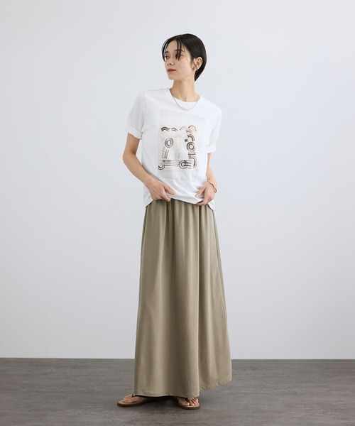 SALON adam et rope'(サロン アダム エ ロペ)の「キュプラジャージーイージースカート(スカート・レディース・ブラック/ベージュ・FREE)」の20枚目の写真