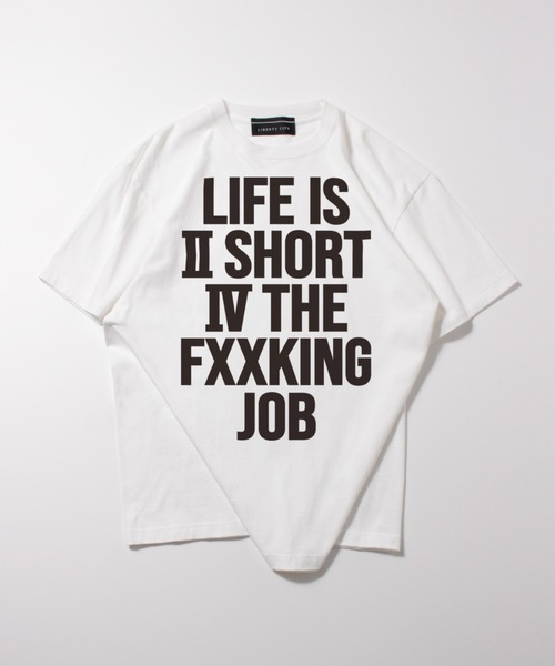 LIBERTY CITY（リバティシティ）の「【LIBERTY CITY/リバティーシティ】 [LIFE IS] Tシャツ（Tシャツ/カットソー・メンズ・ホワイト/ブラック・4/3/2）」の3枚目の写真