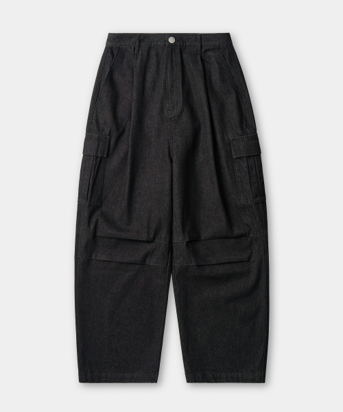 EXCONTAINER(エックスコンテナ)の「ローバルーンカーゴデニムパンツ(ブラック)(デニムパンツ・メンズ・その他・SMALL/MEDIUM/LARGE/X-LARGE)」の2枚目の写真