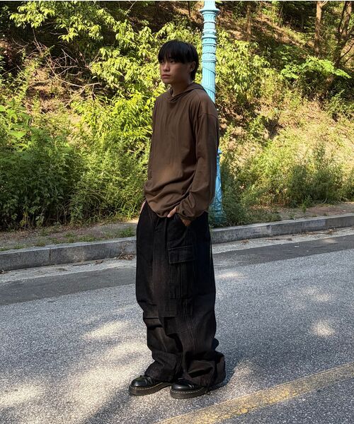 EXCONTAINER(エックスコンテナ)の「ローバルーンカーゴデニムパンツ(ブラック)(デニムパンツ・メンズ・その他・SMALL/MEDIUM/LARGE/X-LARGE)」の10枚目の写真