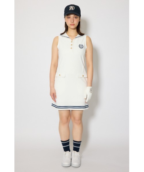 RIENDA GOLF（リエンダゴルフ）の「【RIENDA GOLF 一部店舗・WEB限定】セーラーカラーカットワンピース（ワンピース・レディース・ホワイト/ネイビー・MEDIUM/SMALL）」の8枚目の写真