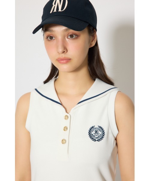 RIENDA GOLF（リエンダゴルフ）の「【RIENDA GOLF 一部店舗・WEB限定】セーラーカラーカットワンピース（ワンピース・レディース・ホワイト/ネイビー・MEDIUM/SMALL）」の11枚目の写真