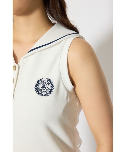 RIENDA GOLF（リエンダゴルフ）の「【RIENDA GOLF 一部店舗・WEB限定】セーラーカラーカットワンピース（ワンピース・レディース・ホワイト/ネイビー・MEDIUM/SMALL）」の12枚目の写真