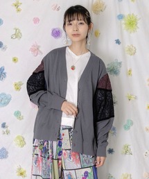 スカラー 141680 かぎ針風ニット ショート丈カーディガン ScoLar（スカラー）の「141680：かぎ針風ニット ショート丈