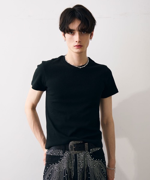 Shoowtime(ショウタイム)の「Cropped tight T-shirt / クロップドタイトTシャツ(Tシャツ/カットソー・メンズ・ホワイト/ブラック・MEDIUM/LARGE/X-LARGE)」の13枚目の写真