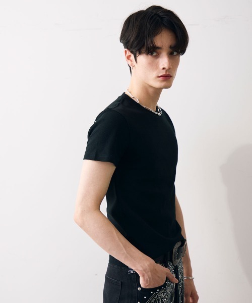 Shoowtime(ショウタイム)の「Cropped tight T-shirt / クロップドタイトTシャツ(Tシャツ/カットソー・メンズ・ホワイト/ブラック・MEDIUM/LARGE/X-LARGE)」の17枚目の写真
