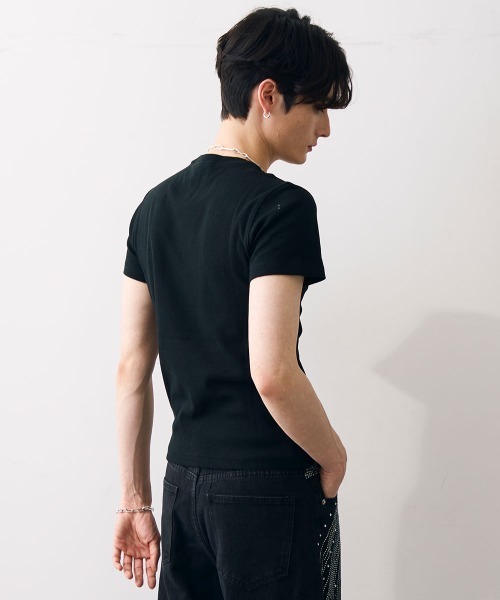 Shoowtime(ショウタイム)の「Cropped tight T-shirt / クロップドタイトTシャツ(Tシャツ/カットソー・メンズ・ホワイト/ブラック・MEDIUM/LARGE/X-LARGE)」の18枚目の写真