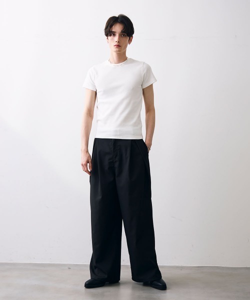 Shoowtime(ショウタイム)の「Cropped tight T-shirt / クロップドタイトTシャツ(Tシャツ/カットソー・メンズ・ホワイト/ブラック・MEDIUM/LARGE/X-LARGE)」の6枚目の写真