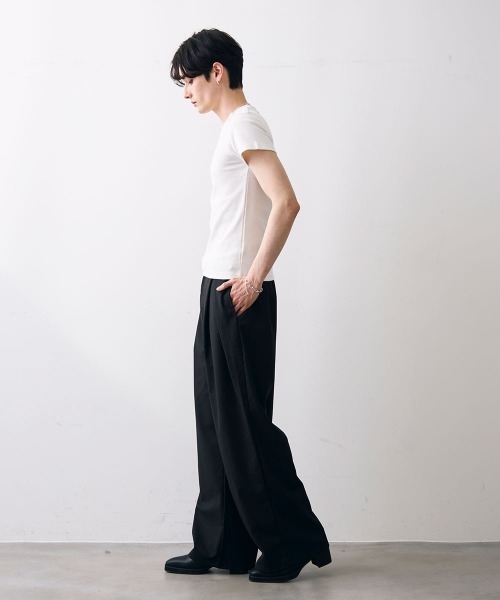 Shoowtime(ショウタイム)の「Cropped tight T-shirt / クロップドタイトTシャツ(Tシャツ/カットソー・メンズ・ホワイト/ブラック・MEDIUM/LARGE/X-LARGE)」の10枚目の写真