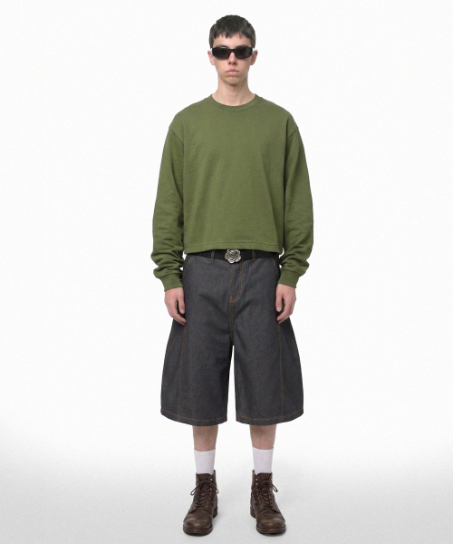 PRINOAR（プリノア）の「セミクロップ長袖Tシャツ - グリーナリー（Tシャツ/カットソー・レディース・カーキ・SMALL/MEDIUM/LARGE）」の3枚目の写真