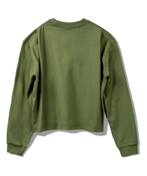 PRINOAR（プリノア）の「セミクロップ長袖Tシャツ - グリーナリー（Tシャツ/カットソー・レディース・カーキ・SMALL/MEDIUM/LARGE）」の8枚目の写真