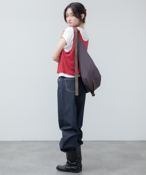 HEILIS(ヘイリス)の「レイヤード風半袖Tシャツ / 半袖 カットソー トップス 韓国 ブラック レッド 赤T レイヤード風 オーバーサイズ メンズライク 重ね着 シンプル 無地 カジュアル 春服 夏服(Tシャツ/カットソー・レディース・レッド/ブラック・FREE)」の22枚目の写真