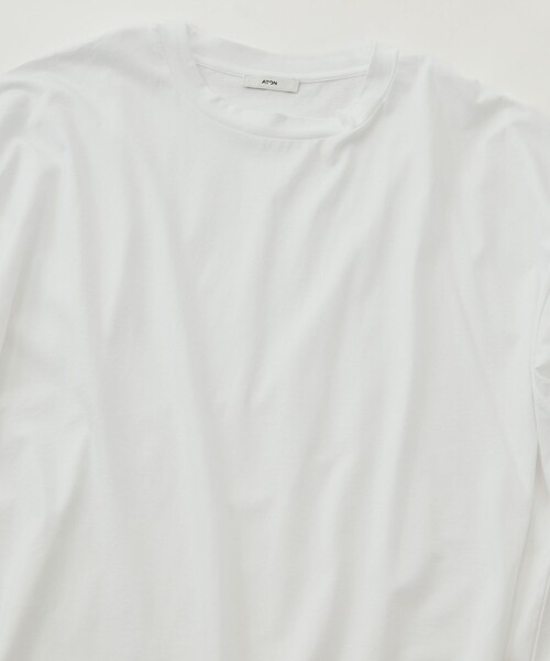 ATON(エイトン)の「【ATON/エイトン】SUVIN 60/2 OVERSIZED T-SHIRT(Tシャツ/カットソー・メンズ・ブラック/サックスブルー/ホワイト・2/4/6)」の4枚目の写真