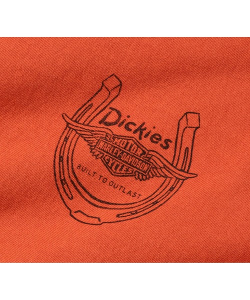 Harley-Davidson(ハーレーダビッドソン)の「Dickies(R) x H-D(R)ホースパワー ヘビーウェイト 顔料染めTシャツ(Tシャツ/カットソー・メンズ・オレンジ系その他・X-SMALL/SMALL/MEDIUM/LARGE/X-LARGE)」の3枚目の写真