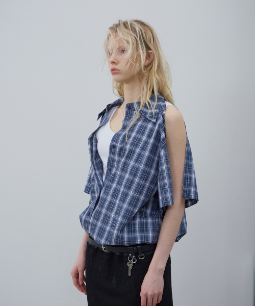 LCDC TM（エルシーディーシーティーエム）の「MULTI-WAY DUAL CHECK SHIRT (BLUE)（シャツ/ブラウス・レディース・その他・OS）」の10枚目の写真
