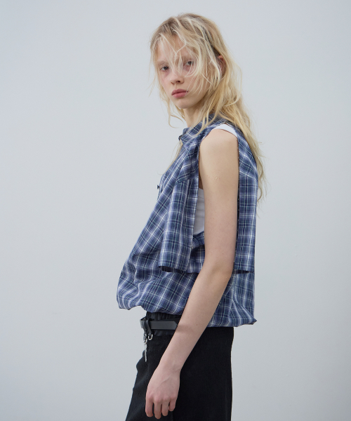 LCDC TM（エルシーディーシーティーエム）の「MULTI-WAY DUAL CHECK SHIRT (BLUE)（シャツ/ブラウス・レディース・その他・OS）」の9枚目の写真