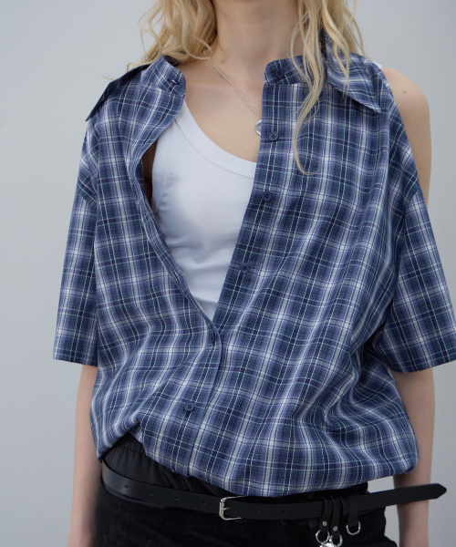 LCDC TM（エルシーディーシーティーエム）の「MULTI-WAY DUAL CHECK SHIRT (BLUE)（シャツ/ブラウス・レディース・その他・OS）」の7枚目の写真
