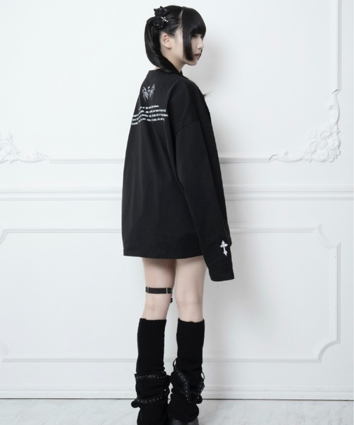 mine by LAFARY(マインバイラファリー)の「ムーンクロスTシャツ(Tシャツ/カットソー・レディース・ブラック/ホワイト・FREE)」の11枚目の写真