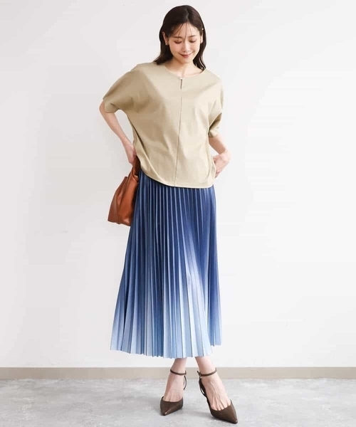 MK MICHEL KLEIN（エムケーミッシェルクラン）の「[洗える]グラデーションデザインニットプリーツスカート（スカート・レディース・ターコイズブルー/ブルー/ブラック・38）」の17枚目の写真