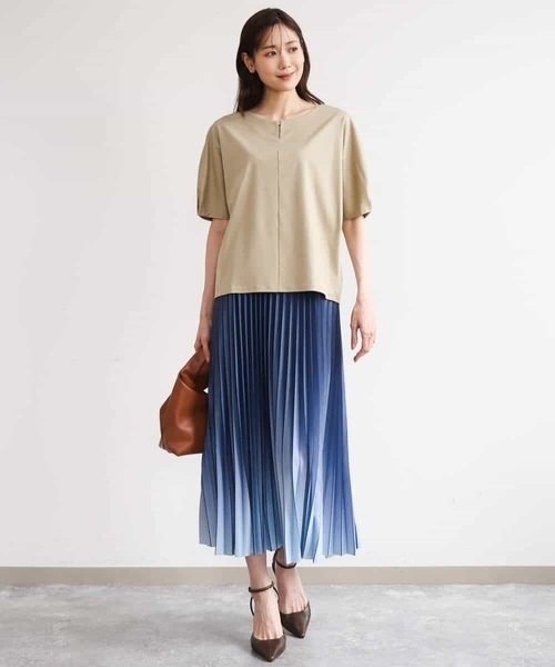 MK MICHEL KLEIN（エムケーミッシェルクラン）の「[洗える]グラデーションデザインニットプリーツスカート（スカート・レディース・ターコイズブルー/ブルー/ブラック・38）」の19枚目の写真