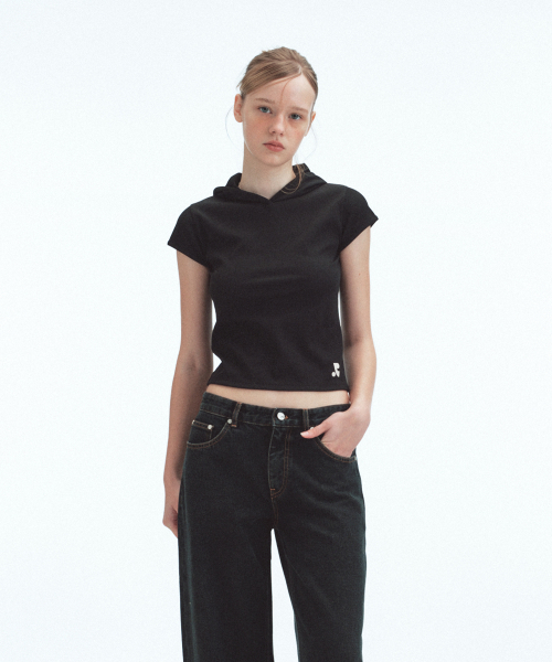 Rest&Recreation(レストアンドレクリエーション)の「CAP SLEEVE HOODIE - BLACK(Tシャツ/カットソー・レディース・その他・ONE)」の6枚目の写真