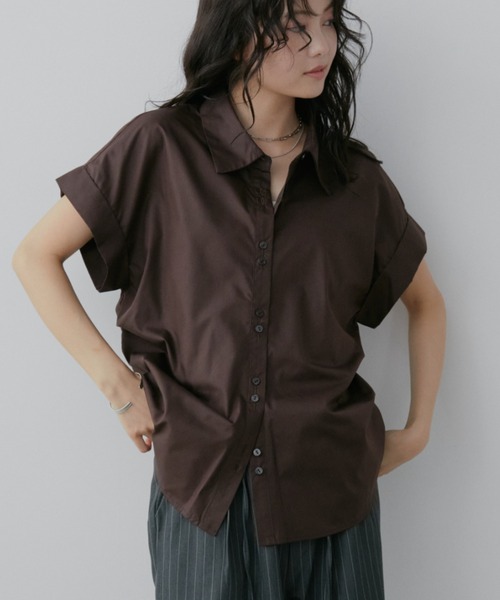 Aunt Marie's(アントマリーズ)の「サイドタックミニマルシャツ(シャツ/ブラウス・レディース・ブラウン/ブラック/ベージュ/グレー/ホワイト/ブルー・FREE)」の22枚目の写真