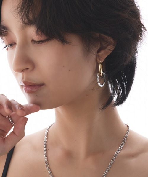 RASW（ラス）の「[RASW]2wayアーモンドフープピアス（ピアス（両耳用）・レディース・シルバー/ゴールド系その他・FREE）」の9枚目の写真