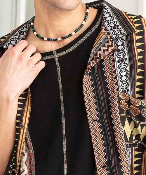 チャイハネ(チャイハネ)の「【チャイハネ】トライバMEN'Sネックレス(ネックレス・メンズ・ターコイズブルー/ブルー/ブラック・FREE)」の5枚目の写真