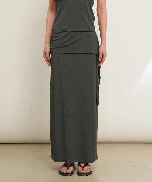 GENERAL IDEA(ジェネラルアイデア)の「【GENERAL IDEA】イージーバンディング マキシスカート / EASY BANDING MAXI SKIRT(スカート・レディース・チャコール/ブラック・L/M/S)」の14枚目の写真