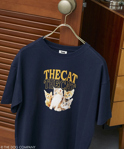 PUBLUX(パブリュクス)の「PUBLUX/パブリュクス THE DOG / THE CAT カレッジ風 Tシャツ 限定展開(Tシャツ/カットソー・レディース・ネイビー/ライトグレー/チャコールグレー/オフホワイト・フリ-)」の5枚目の写真